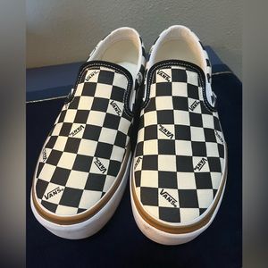 Checkered Stacked Platform Vans Size 10.5 women’s